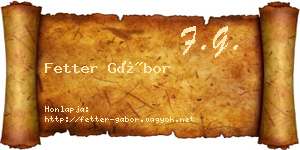 Fetter Gábor névjegykártya