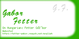 gabor fetter business card